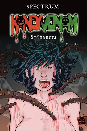 La cover del fumetto Honey Venom - Spinanera 2, realizzata da Spectrum, sceneggiatore del comics.